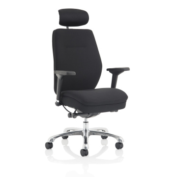 Office Task & Operator Chairs Domino Black Fabric With Arms & Headrest PO000066