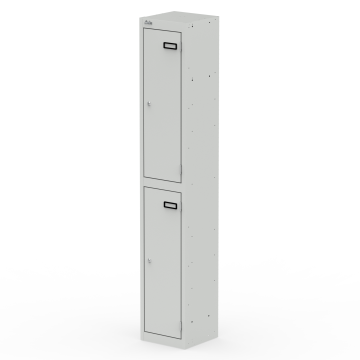 Qube Locker 2 Door 1800mm High Light Grey