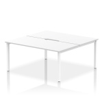 Office Bench Desks Evolve Plus 1600mm B2B 2 Person Office Bench Desk White Top White Frame BE146