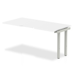 Evolve Plus Single Row Bench Desk Extension Kit with Silver Frame