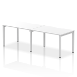 Evolve Plus Single Row 2 Person Bench Desk with Silver Frame