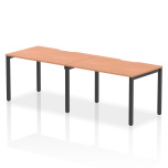 Office Bench Desks Evolve Plus 1200mm Single Row 2 Person Office Bench Desk Beech Top Black Frame BE865
