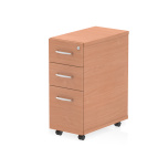 Office Cupboards Impulse 3 Drawer Narrow Under Desk Pedestal Beech I001649