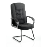 Office Meeting Chairs Moore Visitor Cantilever Black Fabric With Arms KC0149