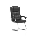 Office Meeting Chairs Moore Deluxe Cantilever Chair Black Leather With Arms KC0152