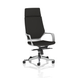 Office Executive Office Chairs Xenon Executive White Shell High Back Black Fabric With Headrest KC0226