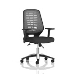 Office Task & Operator Chairs Relay Task Chair Airmesh Seat Silver Back With Height Adjustable Arms KC0286