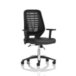 Office Leather Office Chairs Relay Task Chair Leather Seat Black Back With Height Adjustable Arms KC0443
