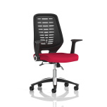 Office Task & Operator Chairs Relay Task Chair Bespoke Colour Black Back Bergamot Cherry With Folding Arms KCUP0505