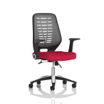 Office Task & Operator Chairs Relay Task Chair Bespoke Colour Silver Back Bergamot Cherry With Folding Arms KCUP0513