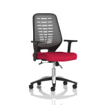 Office Task & Operator Chairs Relay Task Chair Bespoke Colour Silver Back Bergamot Cherry With Height Adjustable Arms KCUP2073