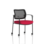 Brunswick Deluxe Medium Back Stacking Visitor Office Chair with Arms with Castors Bespoke