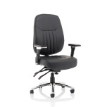 Office Task & Operator Chairs Barcelona Deluxe Black Leather Operator Chair OP000241