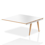 Office Boardroom Tables Oslo 1600mm Square Table Ext Kit White, Wood Edge White Frame OSL0125