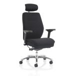 Office Task & Operator Chairs Domino Black Fabric With Arms & Headrest PO000066