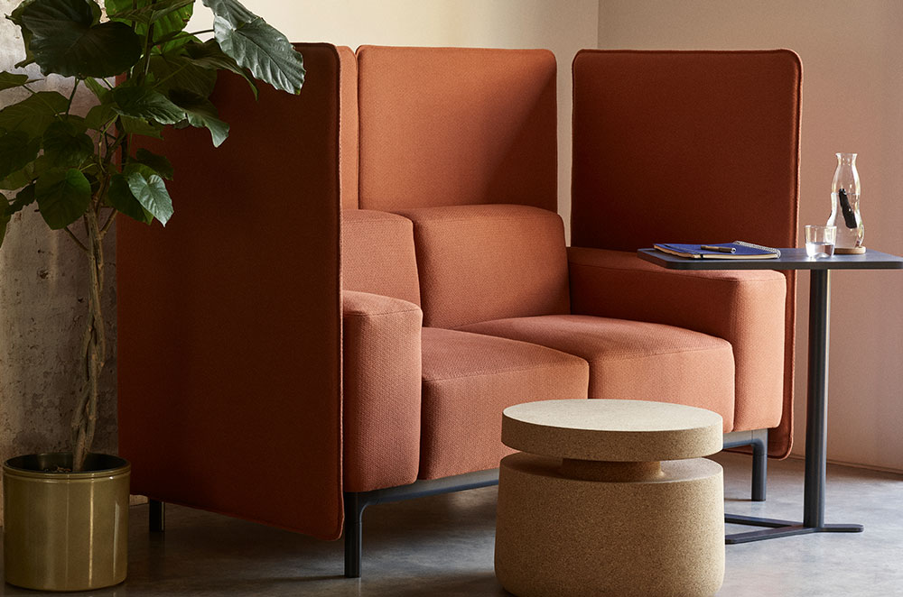 Art, Abe & Arne Table Collection designed by Michael Sodeau for Modus, is manufactured from 100% cork waste