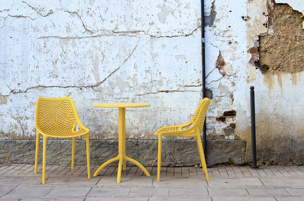 Hemp Fine side chairs and bar stools by Nomique, made from locally-sourced hemp and plantics bio-resin, shell finished with linseed oil.