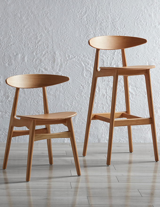 scandi design inspired wooden chair collection