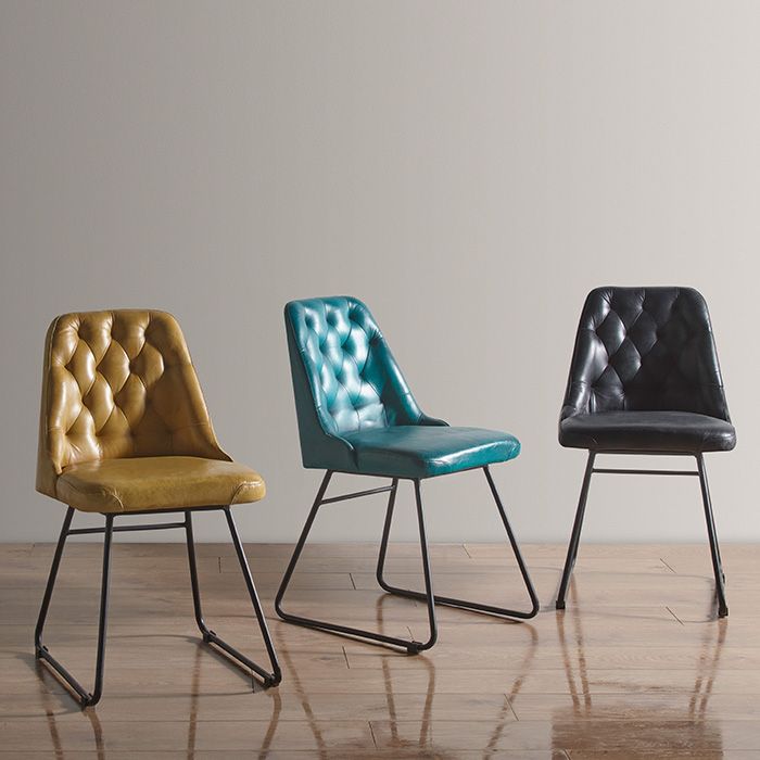 leather chairs with metal slid look legs