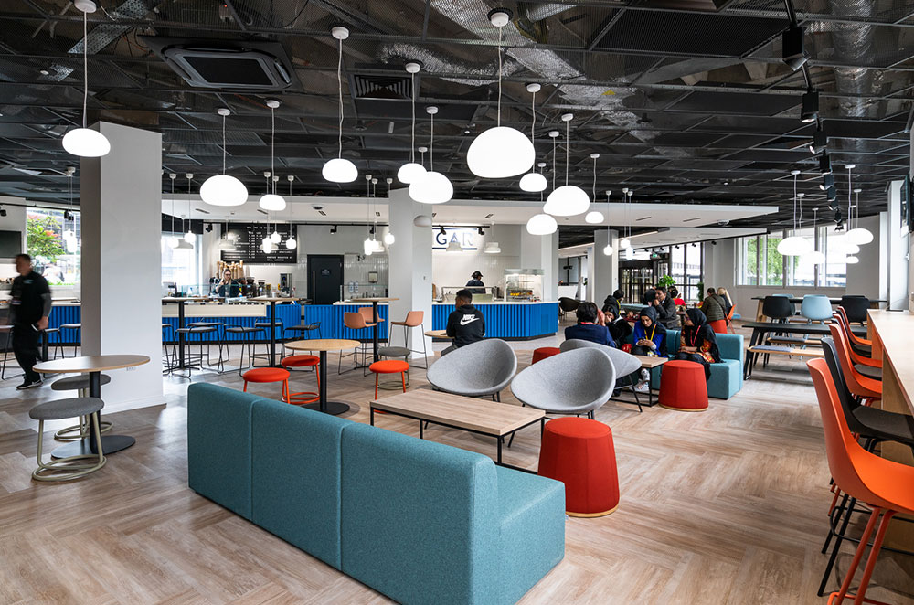 open plan breakout area at a airport