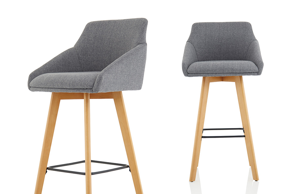 scandi design inspirated high stool with wooden legs